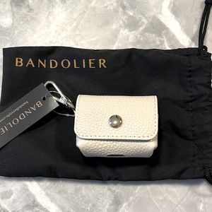 NEW with all tags, boxes - Bandolier AirPod pouch in Stone/Gold